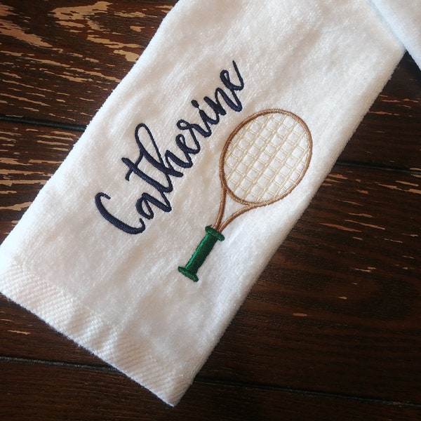 PERSONALIZED Tennis Towel ~ Velour Sports Towel w/ Grommet