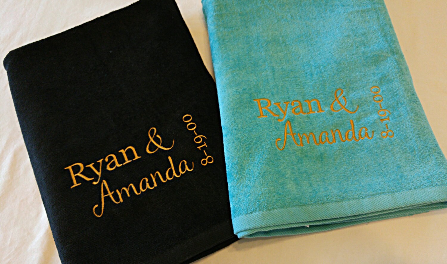 Wedding Honeymoon Anniversary Personalized Beach Towel Gift