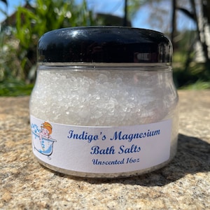 Magnesium Bath Salt, Magnesium Chloride, Dead Sea Salt Bath Soak, Calming and Rejuvenating, 16oz