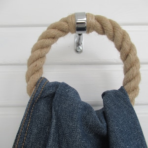 Portasciugamani in corda da 5"-6" con ganci nautici, portasciugamani da bagno, decorazione da spiaggia