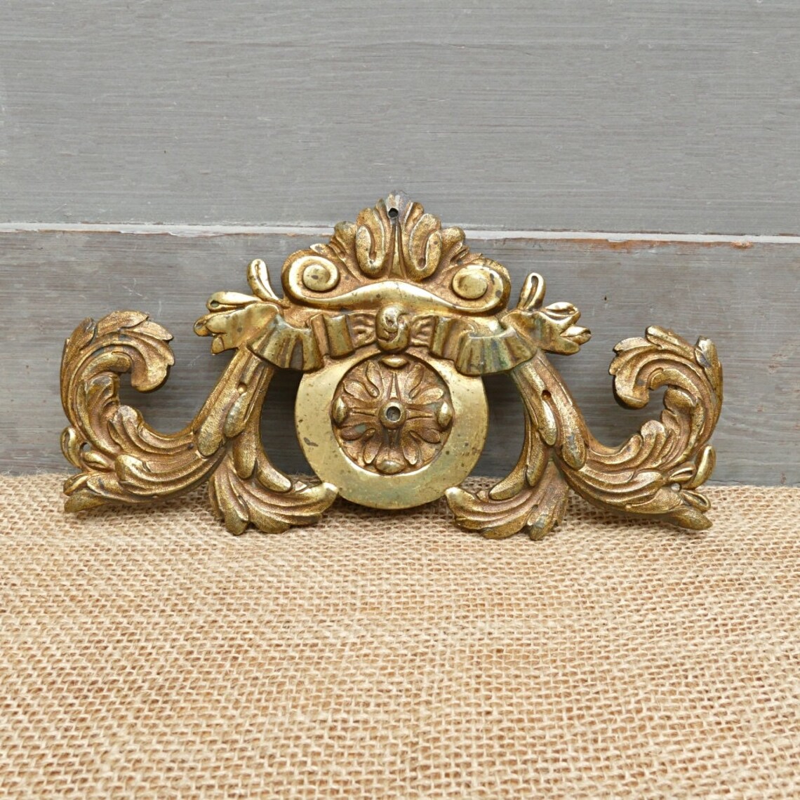Furniture Pediment Ornament Brass French Vintage Furniture Etsy UK