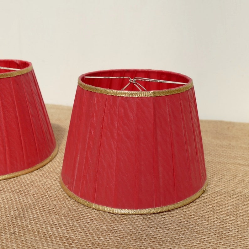 Vintage Lamp Shades Mid Century Red Shade French Light Fitting Retro Lighting