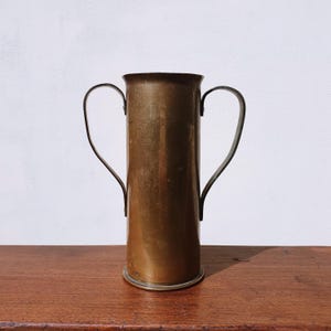 Trench Art Vase: German WW1 Brass Shell, Dated 1917