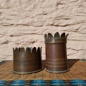 WW1 German Trench Art Shells: Brass Militaria, Dated 1899 & 1917