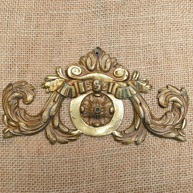 Furniture Pediment Ornament Brass French Vintage Furniture Etsy