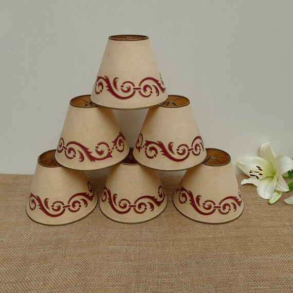 Vintage Lampshades Card Lamp Shades 1950's lampshades Etsy