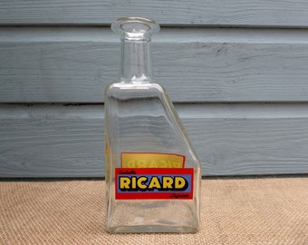 Carafe Ricard pichet, Vintage Français, boisson, Français, Carafe en verre, de l’eau cruche, cuisine Français, publicitaire Français