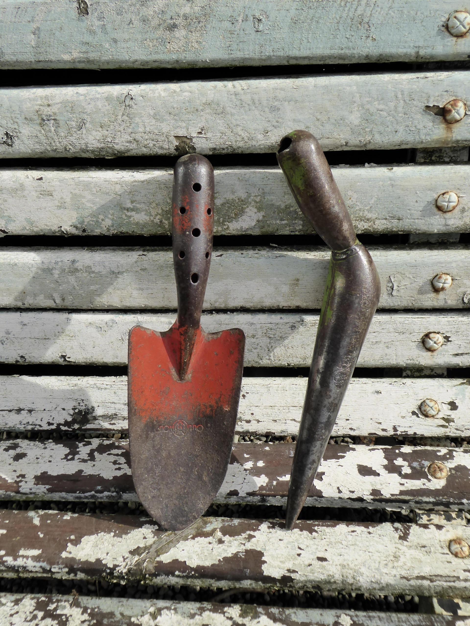 French Vintage Trowel And German Dibber Garden Tools Metal French Vintage Trowel And German Dibber Garden Tools Metal Hand Seed Gardening Gift Bulb Planter