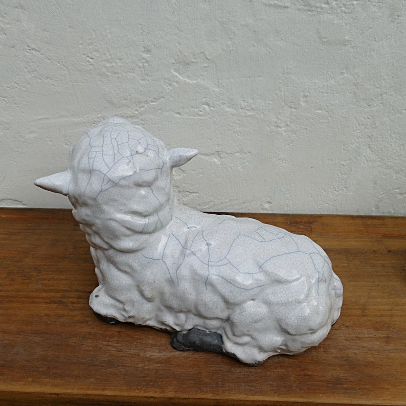 Vintage Sheep Figurine Raku Pottery Black Nosed Breed Etsy