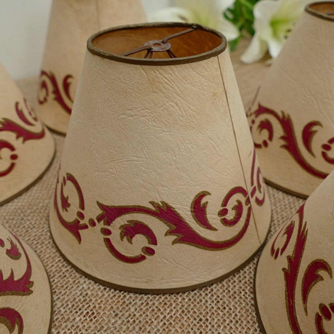 Vintage Lampshades Card Lamp Shades 1950's Lampshades Etsy UK