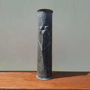 WW1 French Trench Art Shell: 1915 Floral Brass Vase