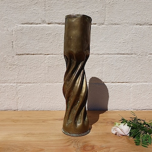 Trench Art Shell Case: Twisted Brass, World War 1 Relic