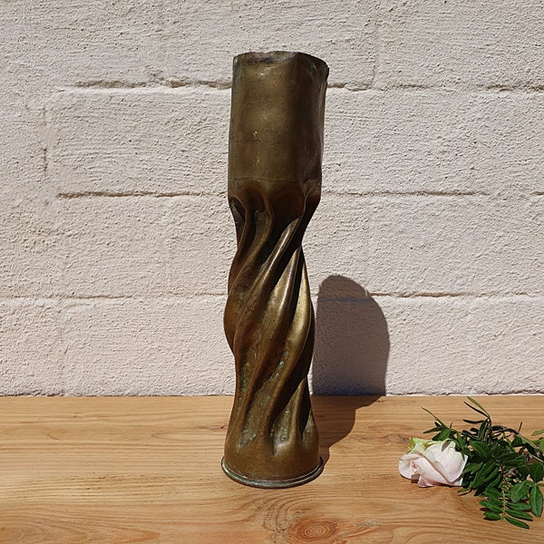 Trench Art Shell Case: Twisted Brass, World War 1 Relic