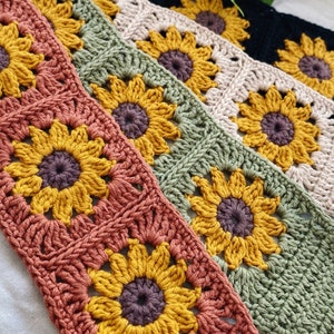 Crochet Sunflower Bohemian Headband Boho Tie Back Bandana image 2