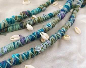 Mermaid Sea Shell Hair Wrap | Bohemian Hair Wraps Accessorie | Hair Jewellery | Hippy Drealock Jewellery