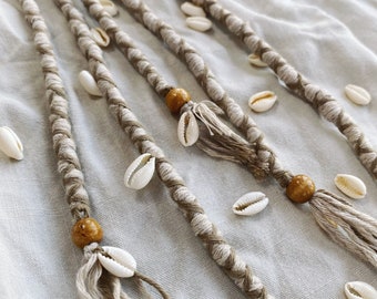 Boho Cowrie Shell Hair Wrap | Bohemian Hair Wraps Accessorie | Hair Jewellery | Hippy Drealock Jewellery