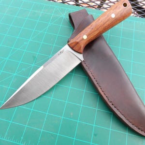 Handmade Camp knife in O1 steel with sheath
