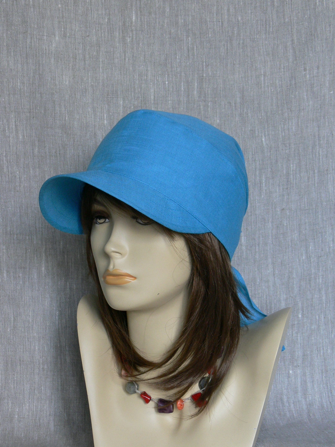 Linen Cap, Summer Cap, Women's Cap, Blue Linen Cap - Etsy
