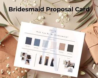 Customizable Bridesmaid Proposal Card
