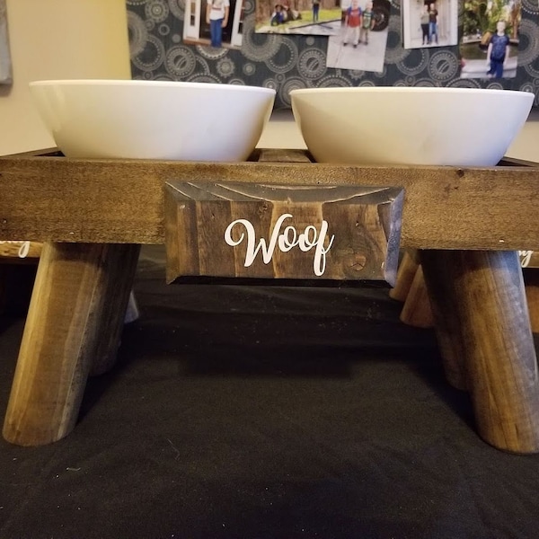 Elevated Modern Dog Stand - holds 2 bowls