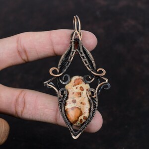 Asteroid Jasper Pendant Copper Wire Wrapped Pendant Handmade Pendant Wedding Jewelry Very Pretty Gemstone Pendant Wire Wrap Jewelry For Gift