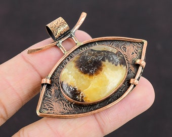 Colgante Septariano de Cobre, Colgante de Piedra Preciosa Auténtica, Regalo para Ocasiones Especiales, Colgante Hecho a Mano, Colgante Septariano de Cobre, Joyería para Mujer