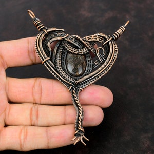 Dinosaur Bone Gemstone Pendant Copper Wire Wrapped Pendant Handmade Pendant Dinosaur Bone Jewelry Brand New Pendant Copper Jewelry For Gift