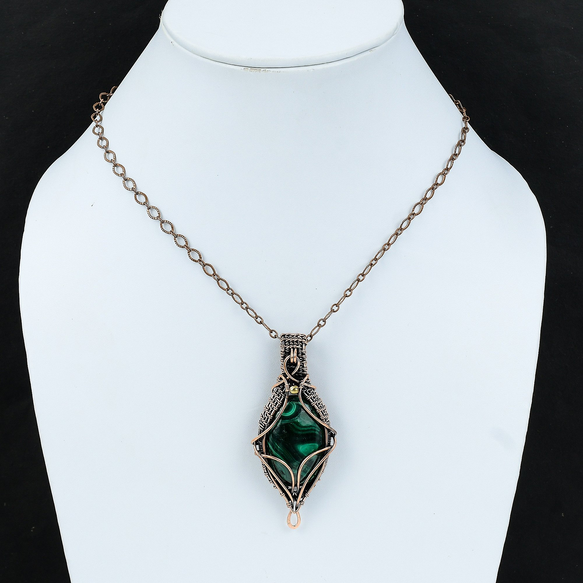 Malachite ペンダントネックレス Ф s-l400.jpg