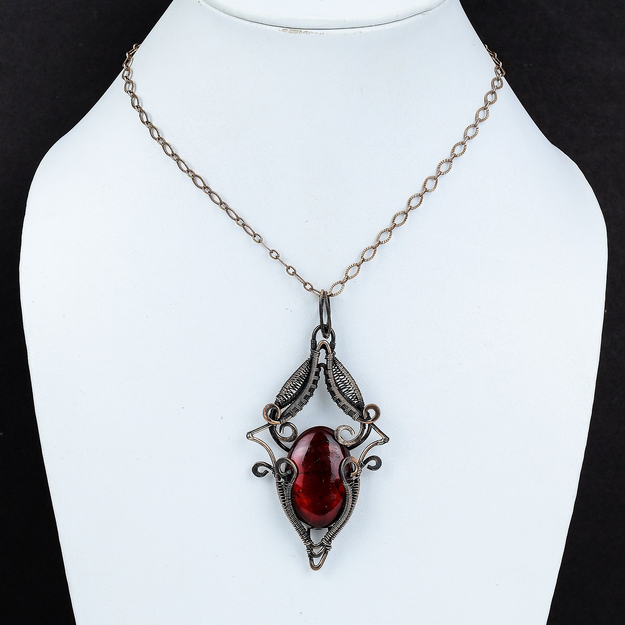 Azul Cobre Labradorita Hecho A Mano Colgante Wicca Pagano Talismán