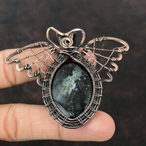 Labradorite Pendant Copper Wire Wrapped Jewelry Gemstone Pendant Handmade Jewelry Butterfly Design Pendant Copper Wire Pendant Gift For Her