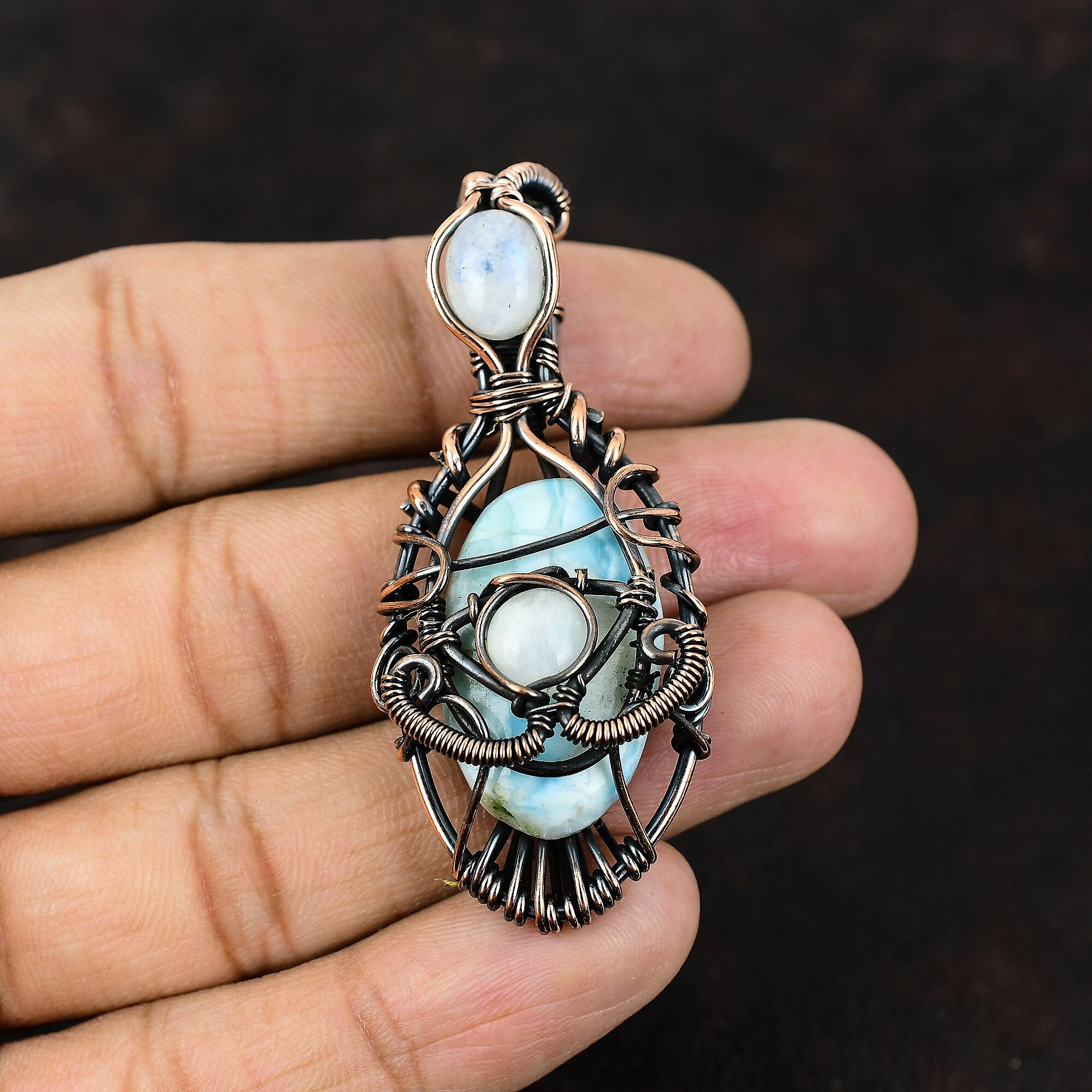 Moonstone wire wrap on sale necklace