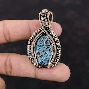 Faceted Labradorite Pendant Copper Wire Wrapped Pendant Handmade Pendant Unique Copper Design Jewelry Real Gemstone Pendant Gift For Mother