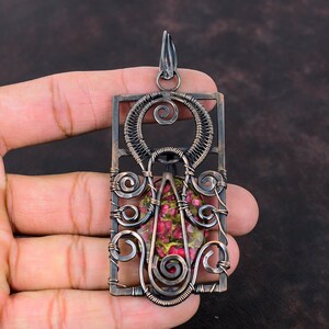 Copper Thulite Pendant Copper Wire Wrapped Pendant Top Quality Gemstone Pendant Copper Jewelry Handmade Pendant Thulite Jewelry Gift For Her