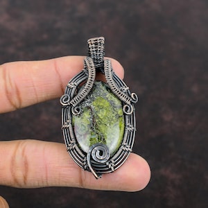 Dragon Bloodstone Pendant Copper Wire Wrapped Jewelry Handmade Gemstone Pendant Copper Wire Wrap Pendant Dragon Bloodstone Jewelry For Gift