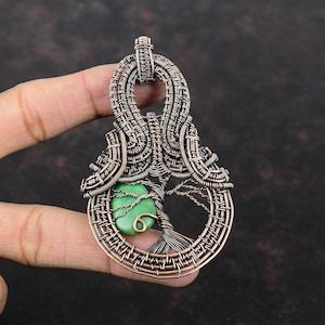 Tree Of Life Chrysocolla Pendant Copper Wire Wrapped Pendant Copper Jewelry Real Gemstone Handmade Pendant Wire Wrap Jewelry Gift For Friend