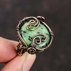 Copper Wire Wrapped Ring Size Copper Jewelry Gemstone Jewelry