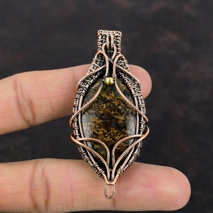 Bronzite Copper Pendant Wire Wrapped Pendant Handmade Pendant Copper Wire Wrap Jewelry Natural Gemstone Pendant Gift For Her Antique Pendant