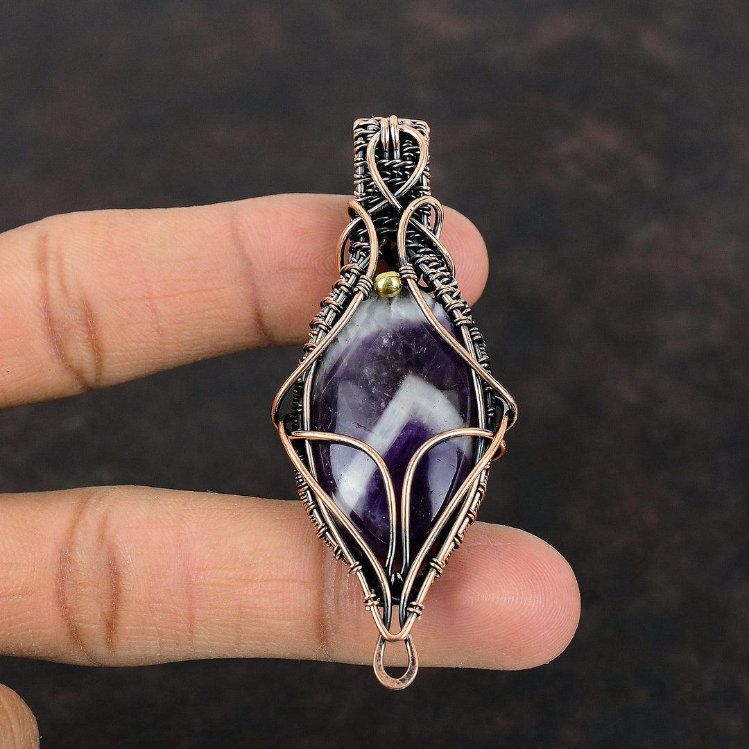 Wire wrapped amethyst necklace deals