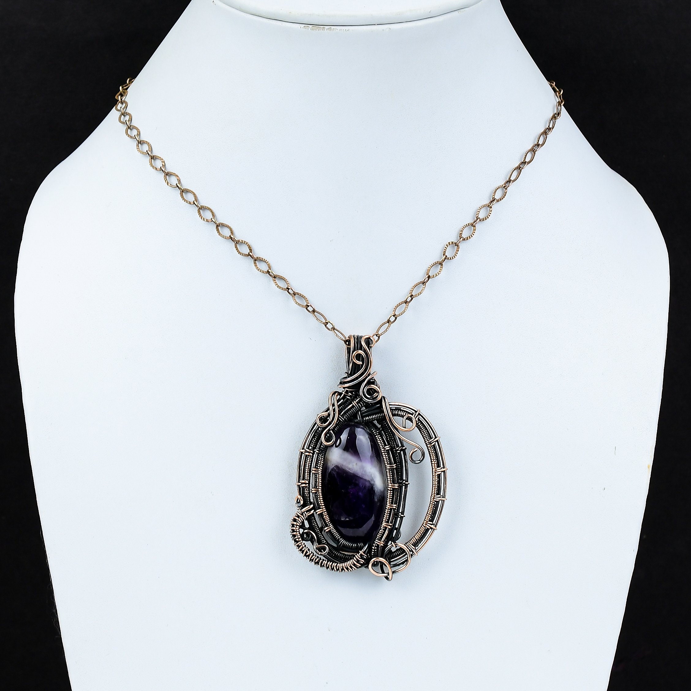 Ciondolo D'argento 925 Con Ametista Brasiliana Chevron, 4,86 Carati - Foto 5