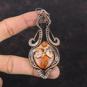 Asteroid Jasper Pendant Copper Wire Wrapped Pendant Handmade Brand New Pendant Asteroid Jasper Jewelry Natural Gemstone Pendant Gift For Her