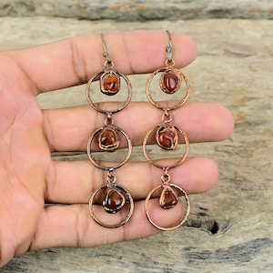 Carnelian Earring Electroformed Copper Earrings Handmade Earring Electroformed Jewelry Very Pretty Gemstone Earring Copper Jewelry For Gift