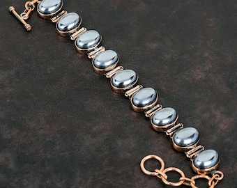 Shungitarmband Koppararmband Justerbart kedjearmband Kopparsmycken Handgjort designerarmband Naturliga ädelstenssmycken Presenter till honom
