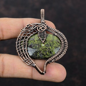 Dragon Bloodstone Gemstone Pendant Copper Wire Wrapped Pendant Handmade Pendant Copper Wire Wrap Jewelry Latest Design Pendant Gift For Mom