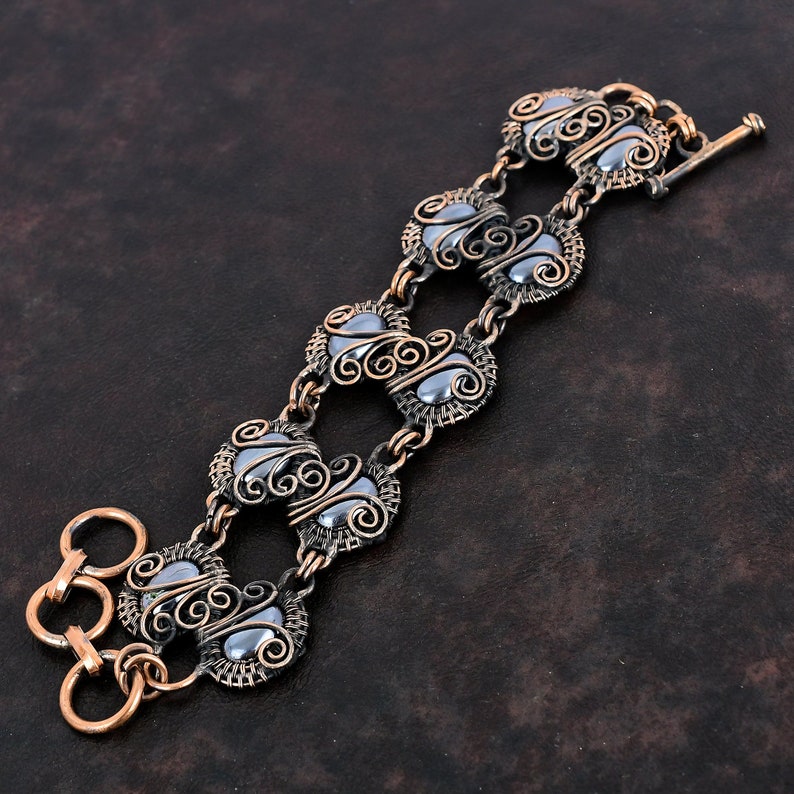 Shungite Bracelet Copper Wire Wrapped Bracelet Adjustable Chain ...