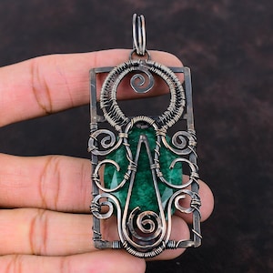 Faceted Zambian Emerald Pendant Copper Wire Wrapped Pendant Handmade Pendant Natural Gemstone Pendant Wonderful Copper Jewelry Gift For Her