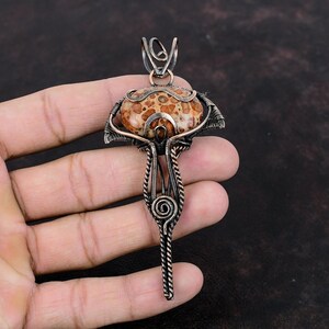 Asteroid Jasper Pendant Copper Wire Wrapped Pendant Handmade Jewelry Unique Pendant Original Gemstone Pendant Wire Wrap Jewelry Gift For Her