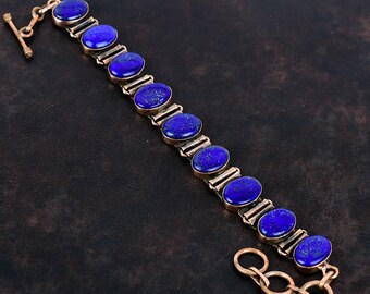 Lapis lazuli bracelet copper bracelet adjustable chain bracelet top quality gemstone bracelet copper jewelry gifts for her handmade bracelet