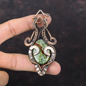 Dragon Bloodstone Pendant Copper Wire Wrapped Pendant Handmade Gemstone Jewelry Latest Design Pendant Copper Wire Wrap Jewelry Gift For Her