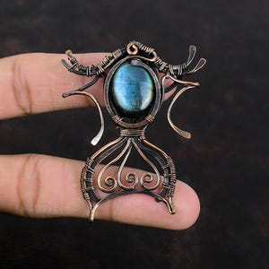 Labradorite Pendant Copper Wire Wrapped Pendant Handmade Jewelry Natural Gemstone Pendant Labradorite Jewelry Gift For Her Brand New Pendant