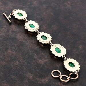 Facetterad zambisk smaragdarmband koppararmband ädelstenssmycken justerbar kedja armband kopparsmycken handgjort armband present till mor bild 6